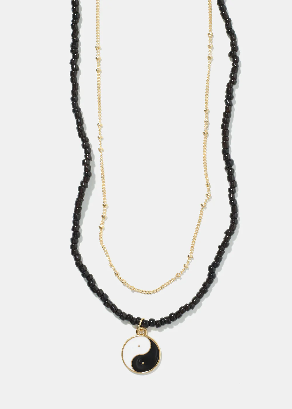 2 Layered Yin Yang Beaded Necklace - Image 3