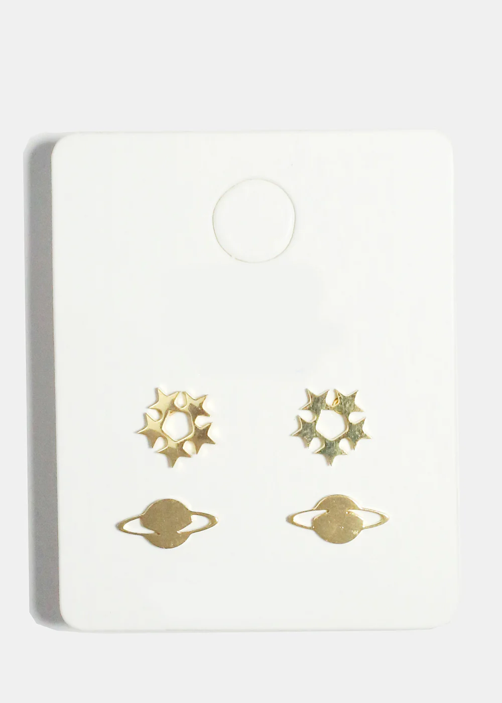2-Pair Star & Planet Stud Earrings - Image 2