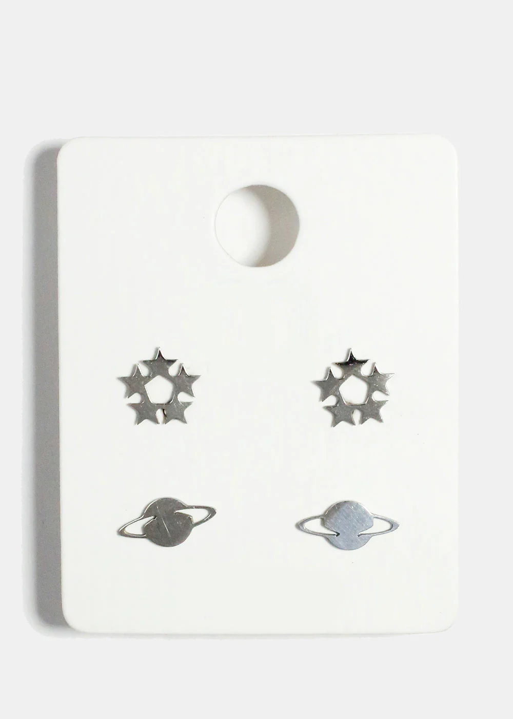 2-Pair Star & Planet Stud Earrings - Image 3