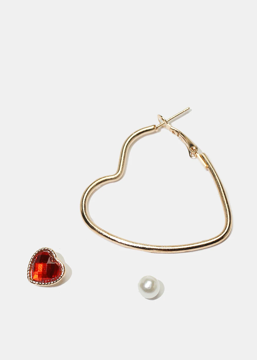 3-Pair Heart Earrings - Image 3