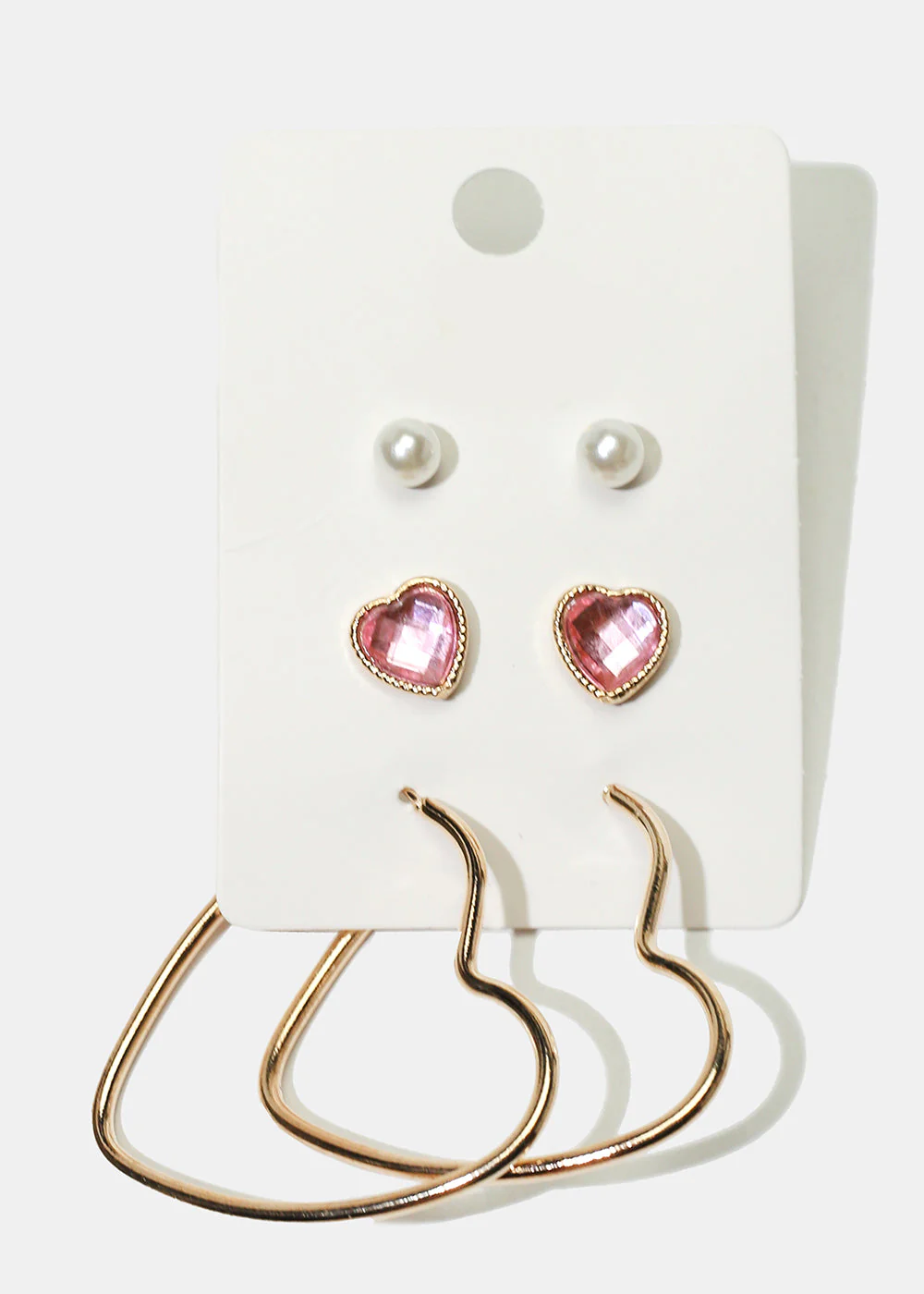 3-Pair Heart Earrings - Image 4