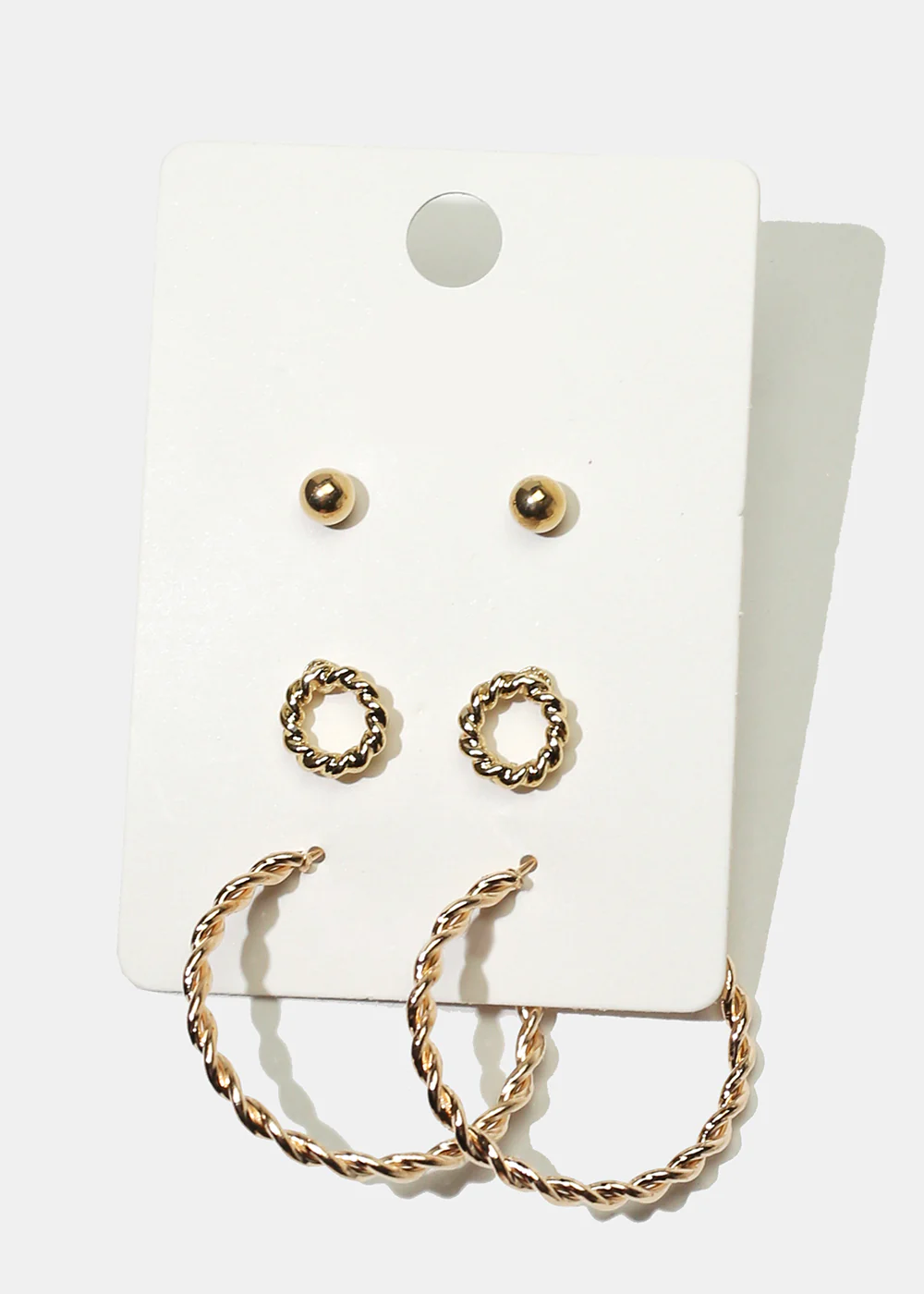 3-Pair Stud & Hoop Earrings - Image 2