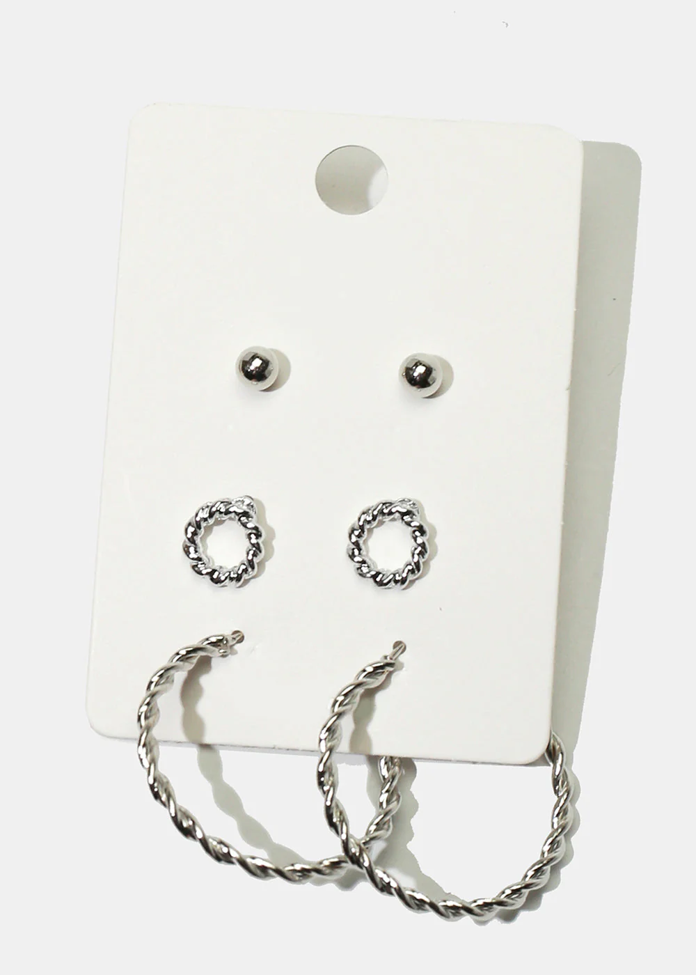 3-Pair Stud & Hoop Earrings - Image 3