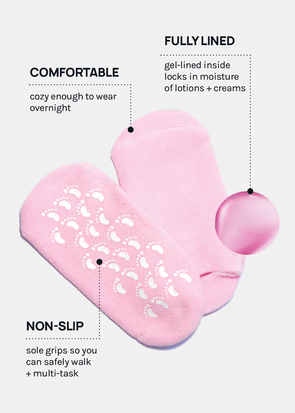 A+ Gel Lined Moisturizing Spa Sock - Image 5
