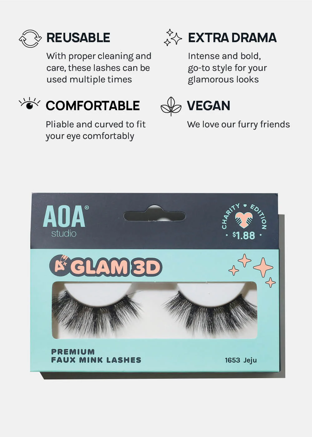A+ Glam 3D Faux Mink Lashes - Jeju - Image 4