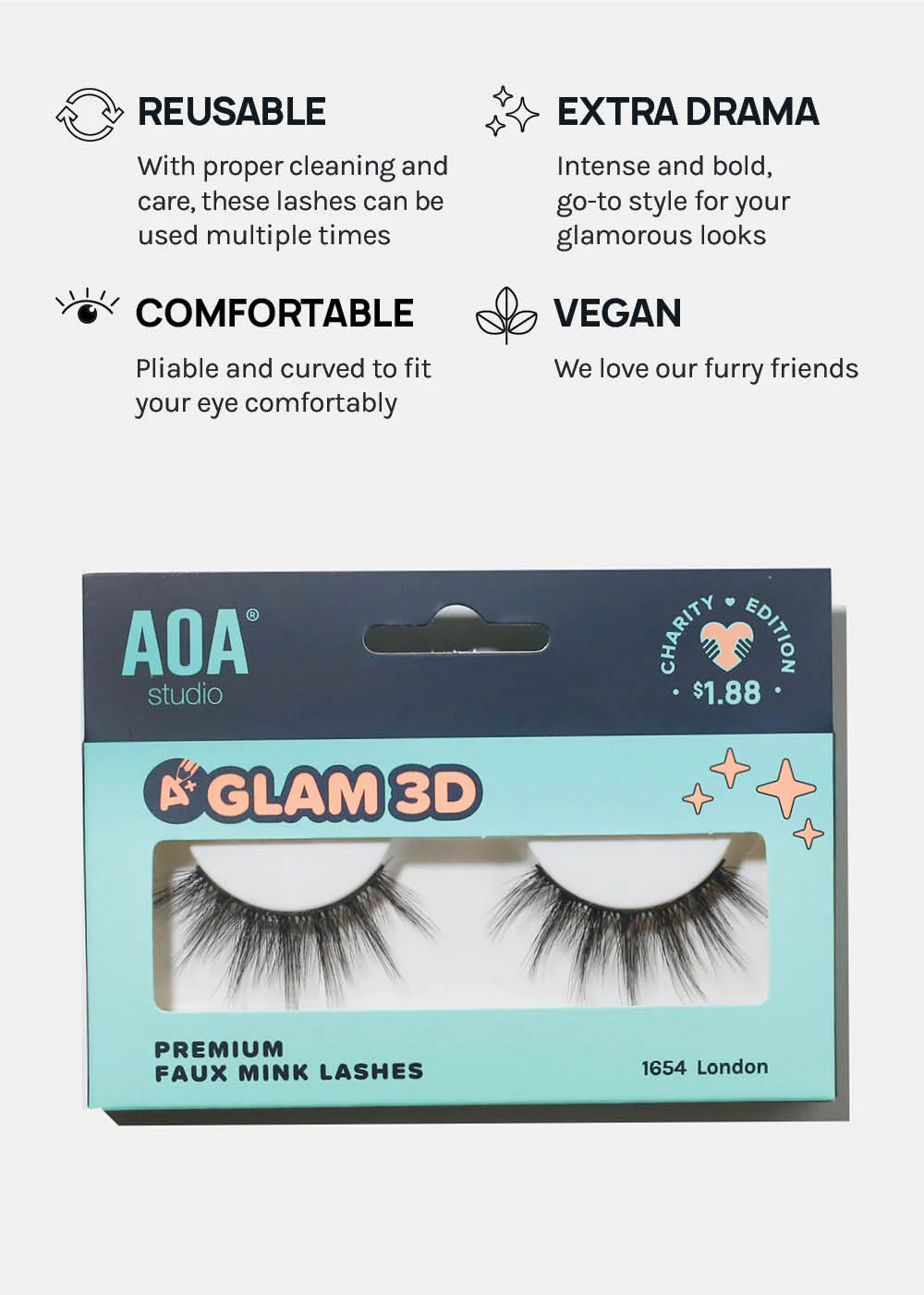 A+ Glam 3D Faux Mink Lashes - London - Image 4