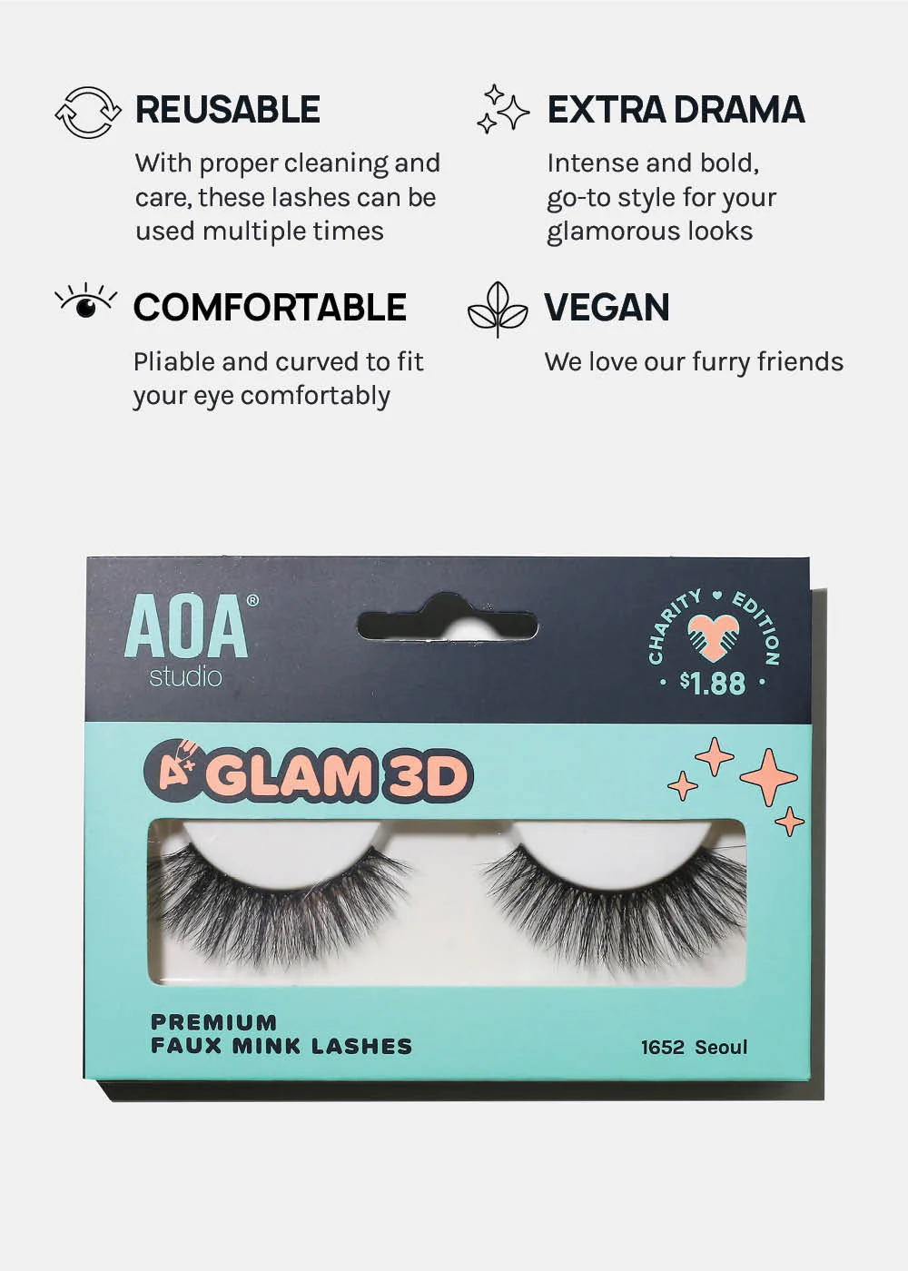 A+ Glam 3D Faux Mink Lashes - Seoul - Image 4