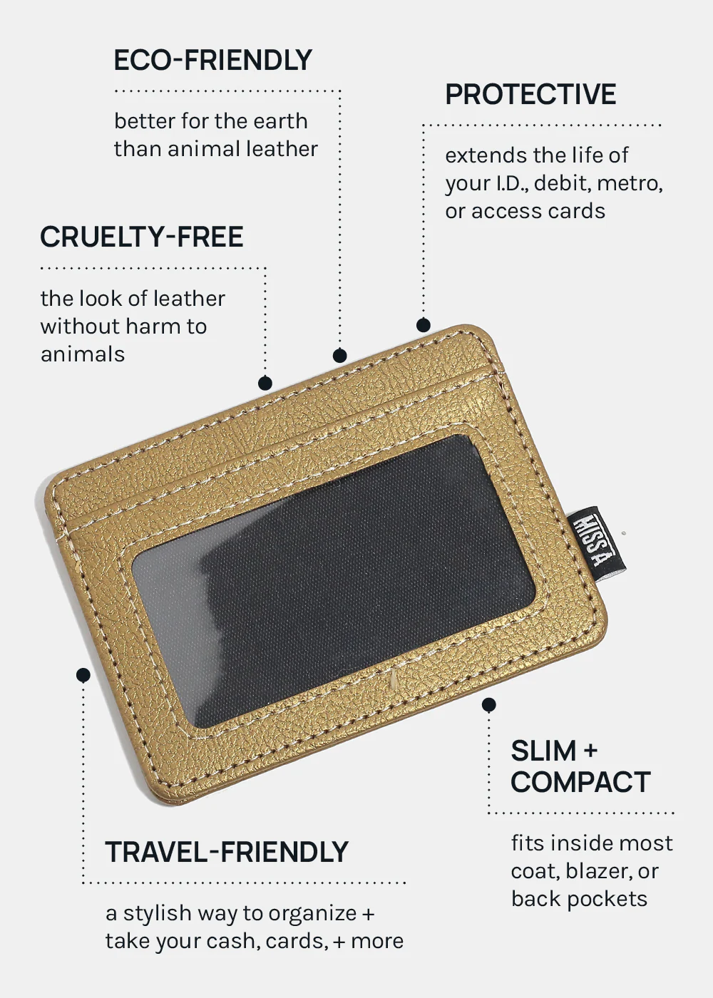 A+ Vegan Leather Slim Card Holder - Image 3