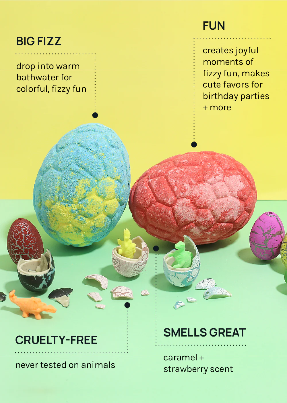 AOA Dino Egg Bath Bomb - Strawberry - Image 5