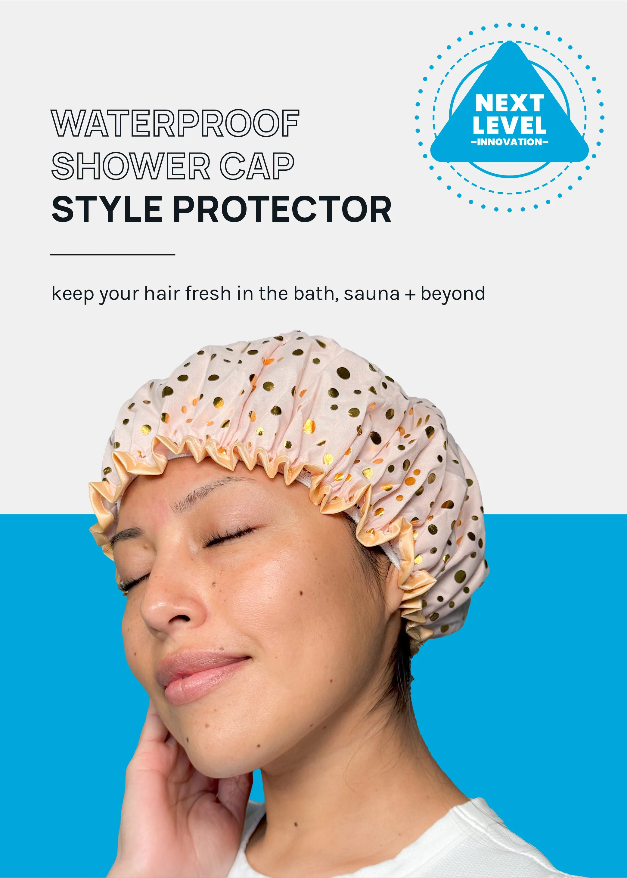 a2o Lab Double-Lined Waterproof Shower Cap - Image 2