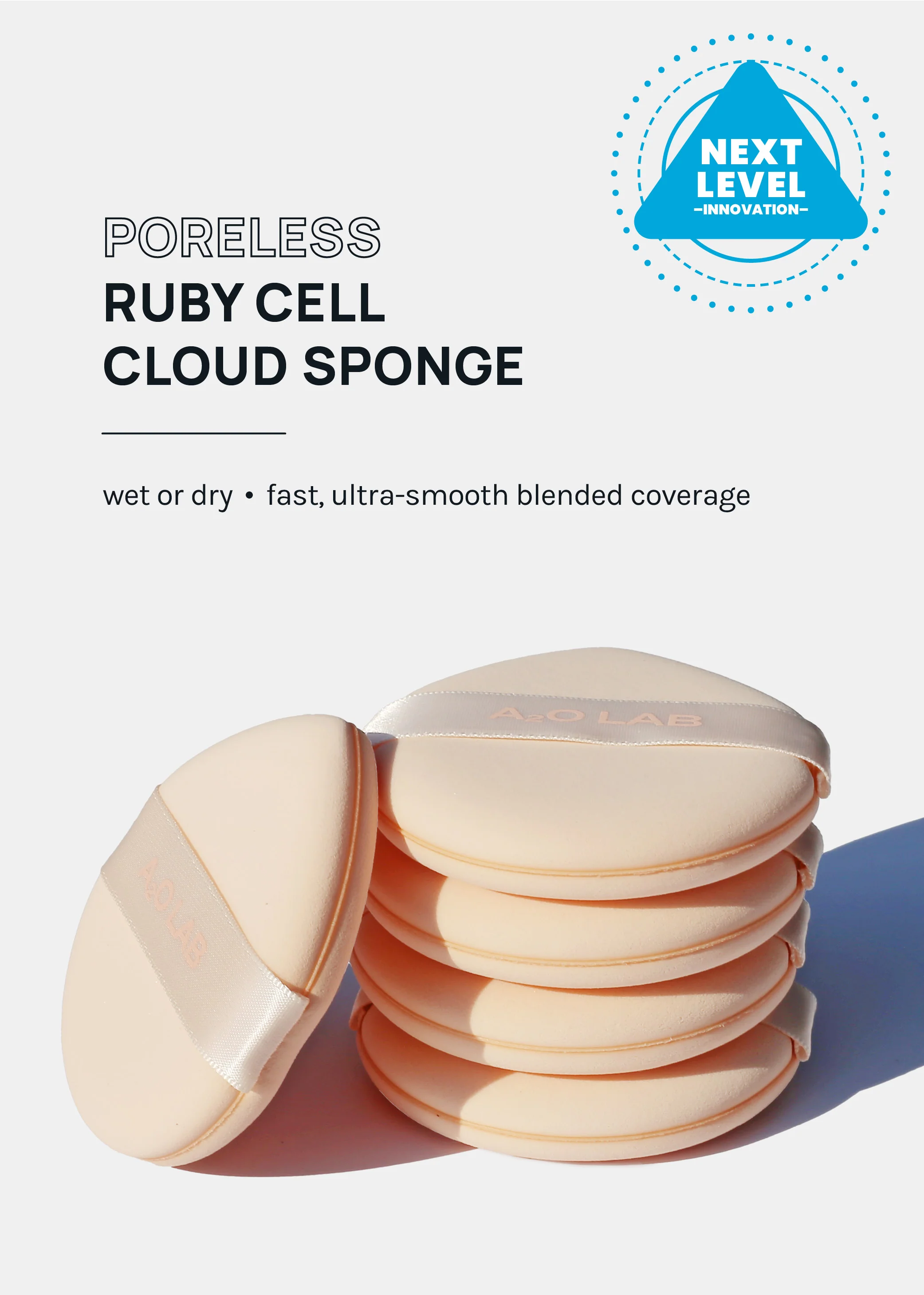 a2o Lab Silky Cloud Sponge – Peach - Image 2