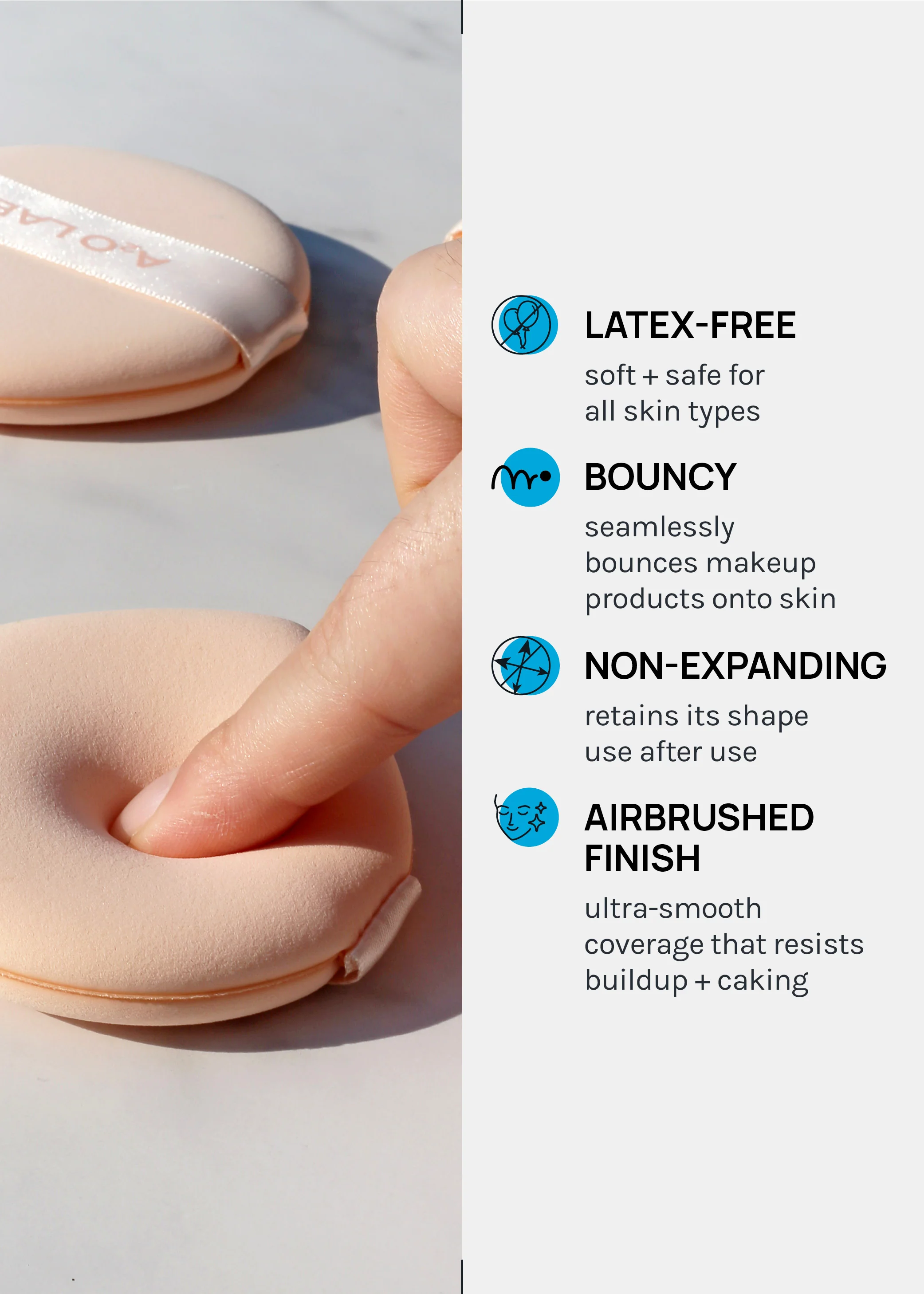 a2o Lab Silky Cloud Sponge – Peach - Image 4