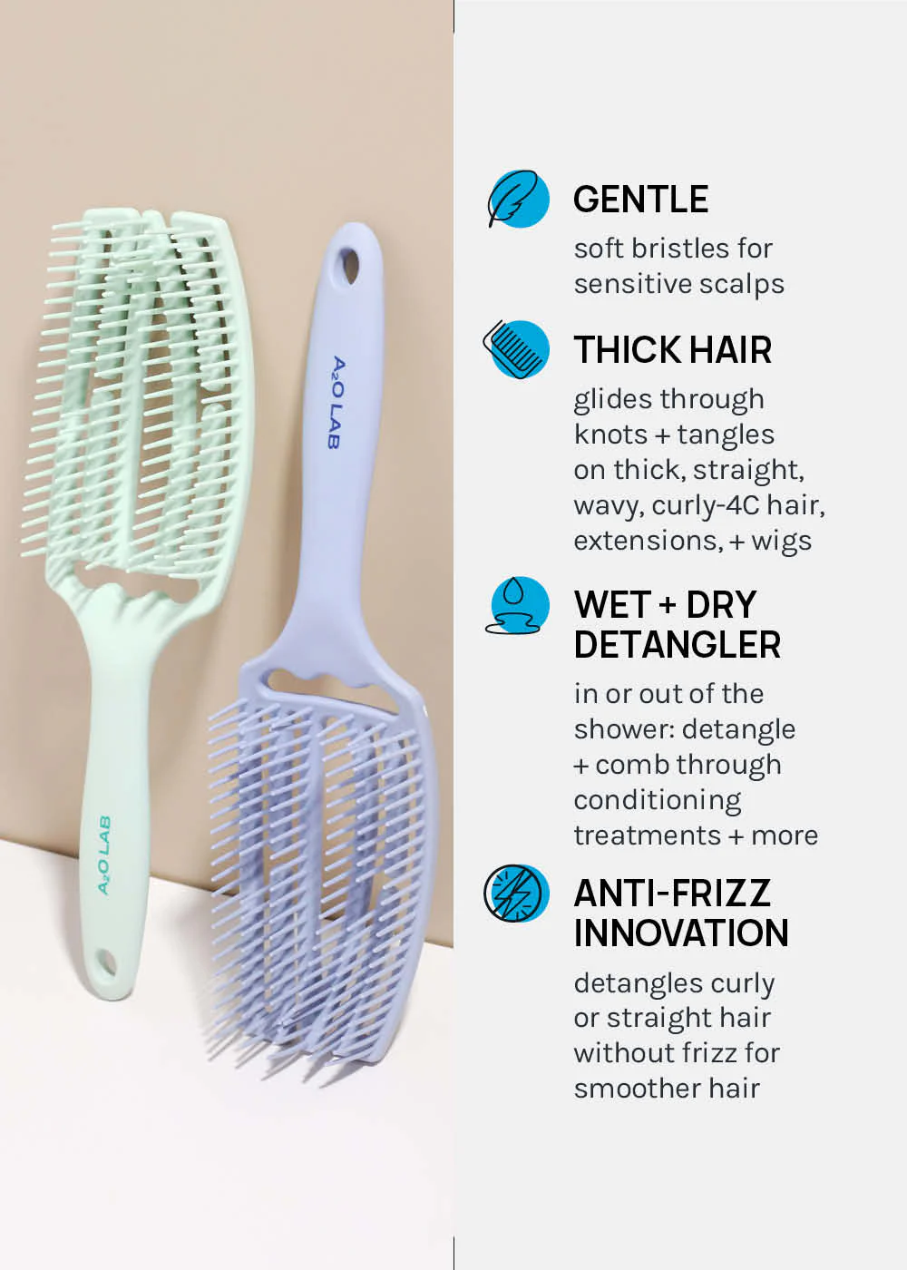 a2o Lab Vented Detangling Brush - Image 4