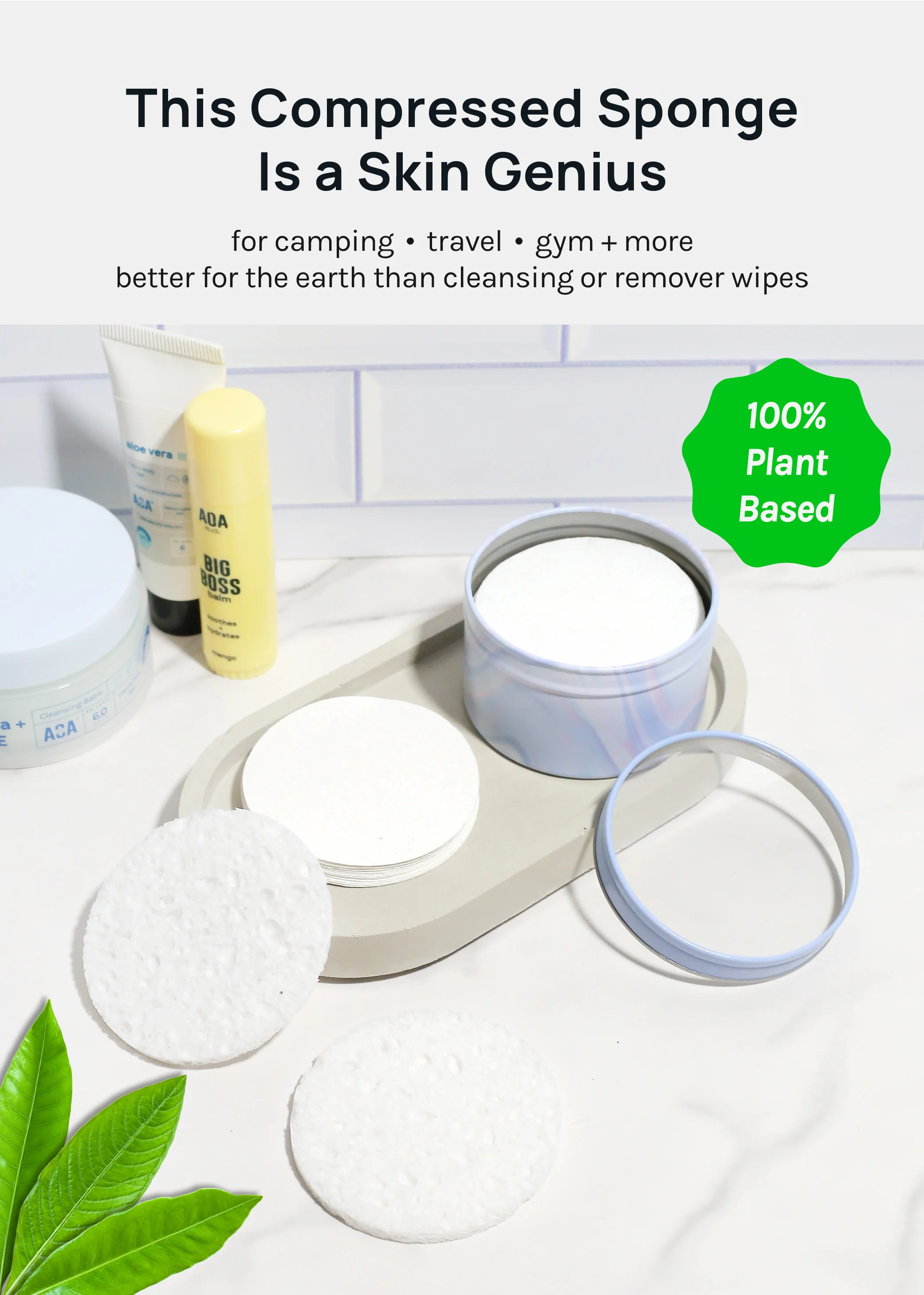 AOA Compressed Facial Sponges – 50 pack - Image 3