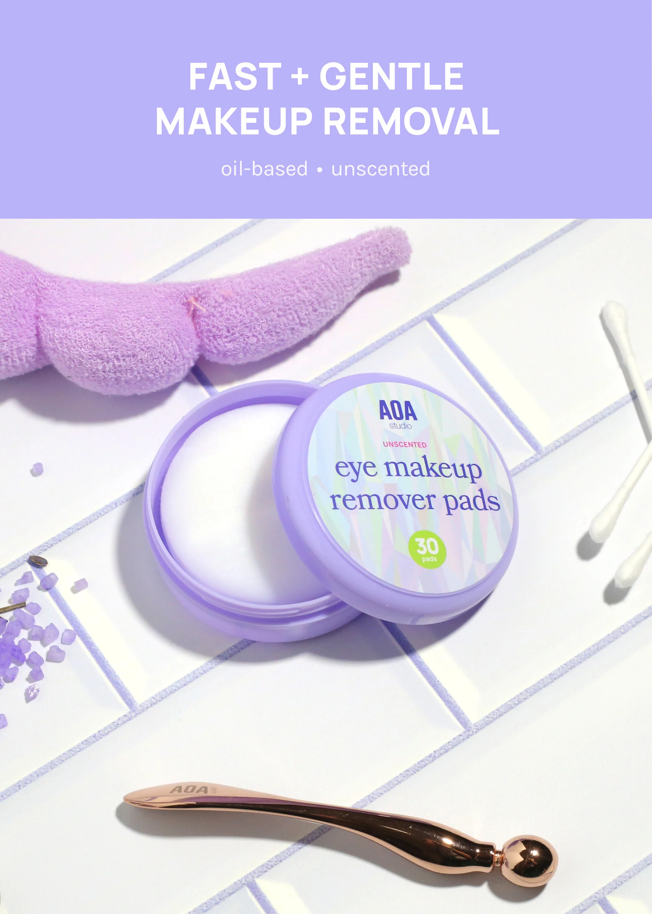 AOA Eye Makeup Remover Pads – Unscented - Image 3