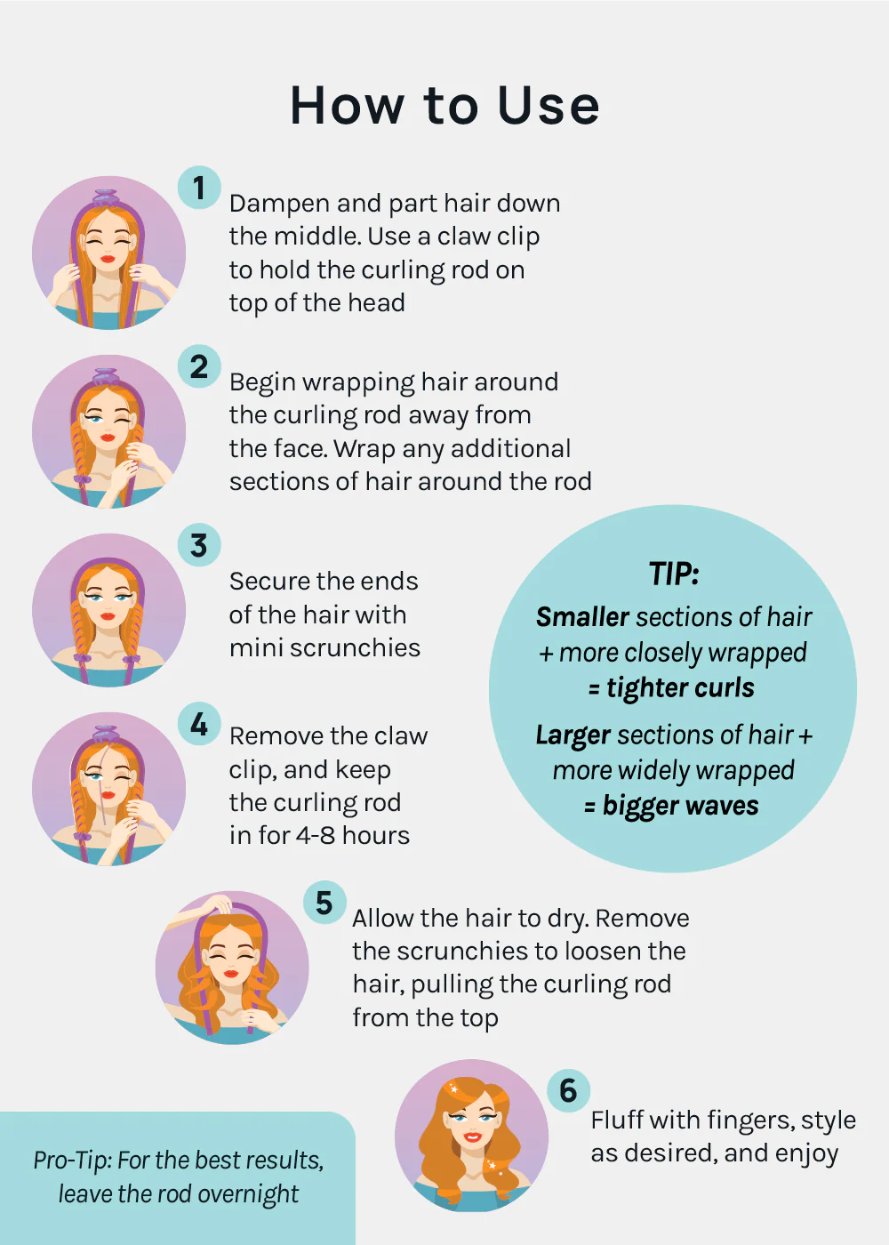 AOA Heat-free Satin Hair Curling Rod - Purple - Image 6