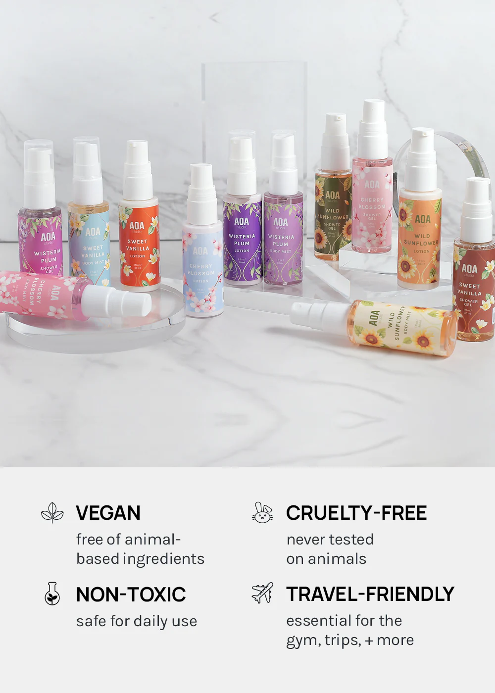 AOA Lotion, Shower Gel & Body Mist - Wild Sunflower - Image 4