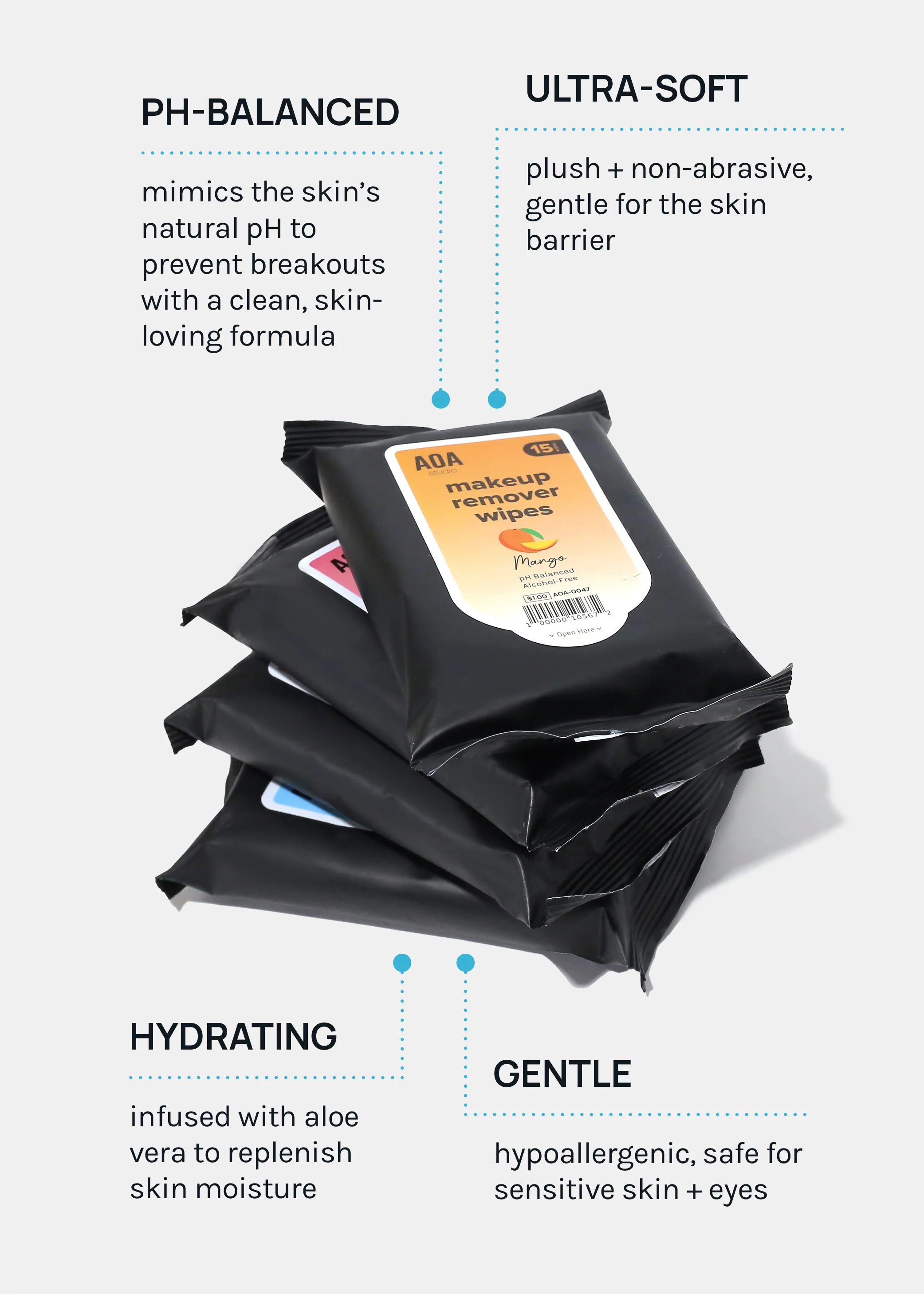 AOA Makeup Remover Wipes - Unscented - Image 4