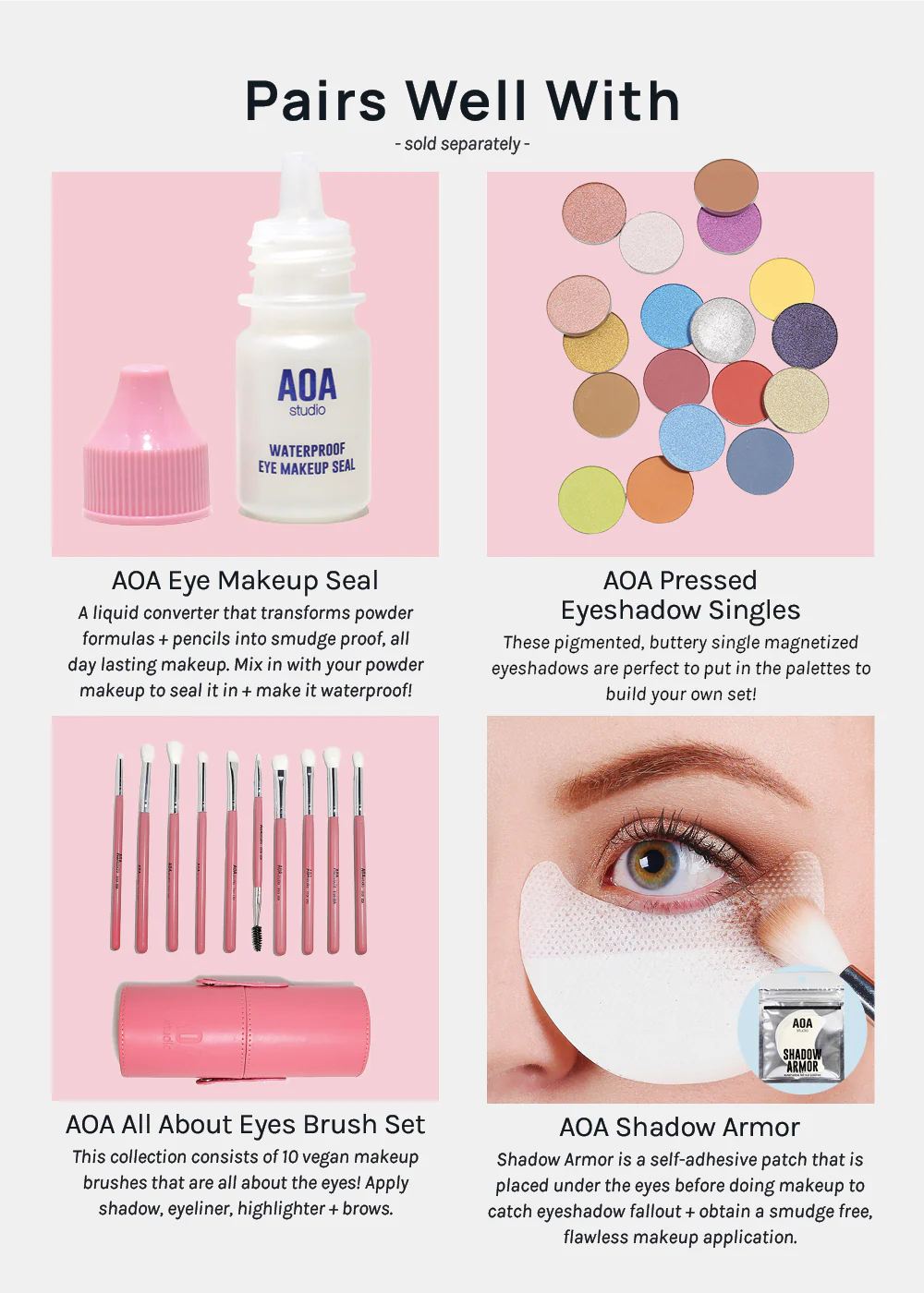 AOA Pro Magnetic Eyeshadow Palette - Pink Swirly Small - Image 7