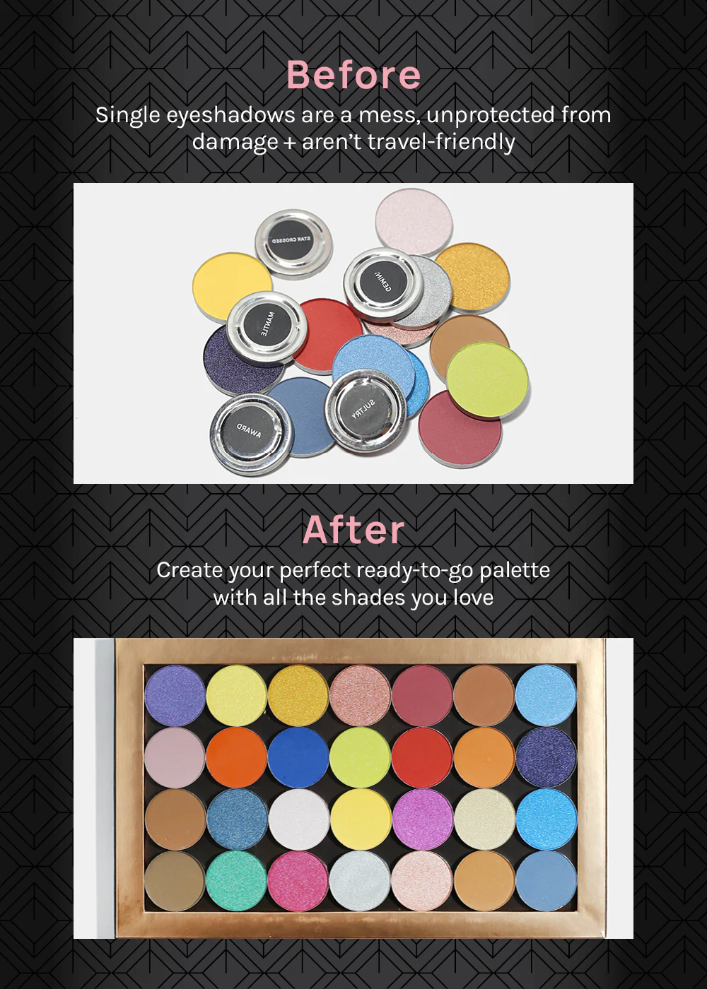 AOA Pro Magnetic Eyeshadow Palette - Black Large - Image 3