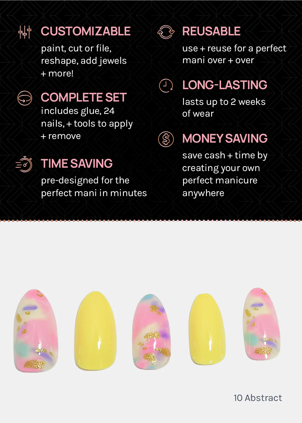 AOA Pro Press-On Nails: 10 Abstract - Image 4