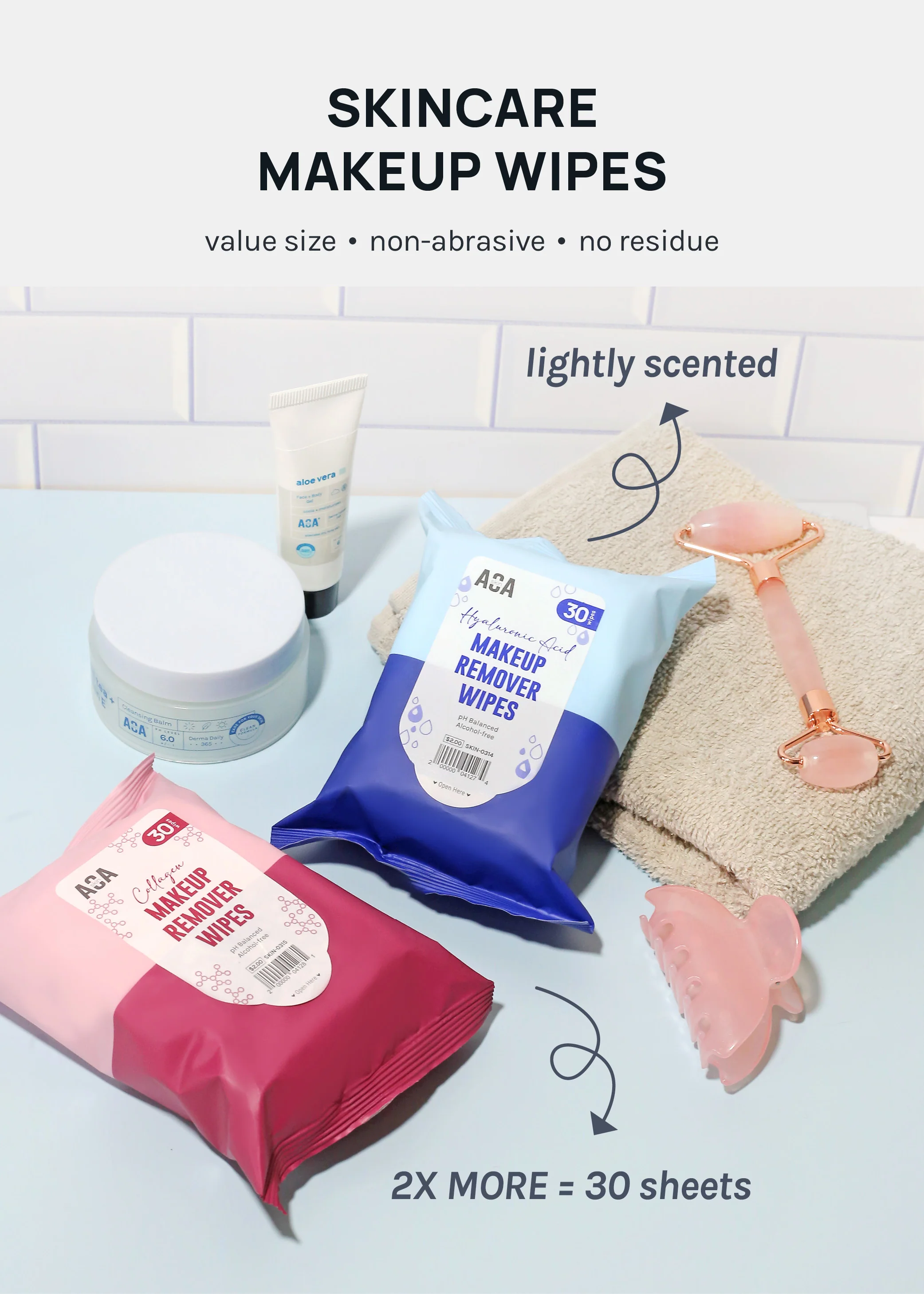 AOA Skin Makeup Remover Wipes - Image 2