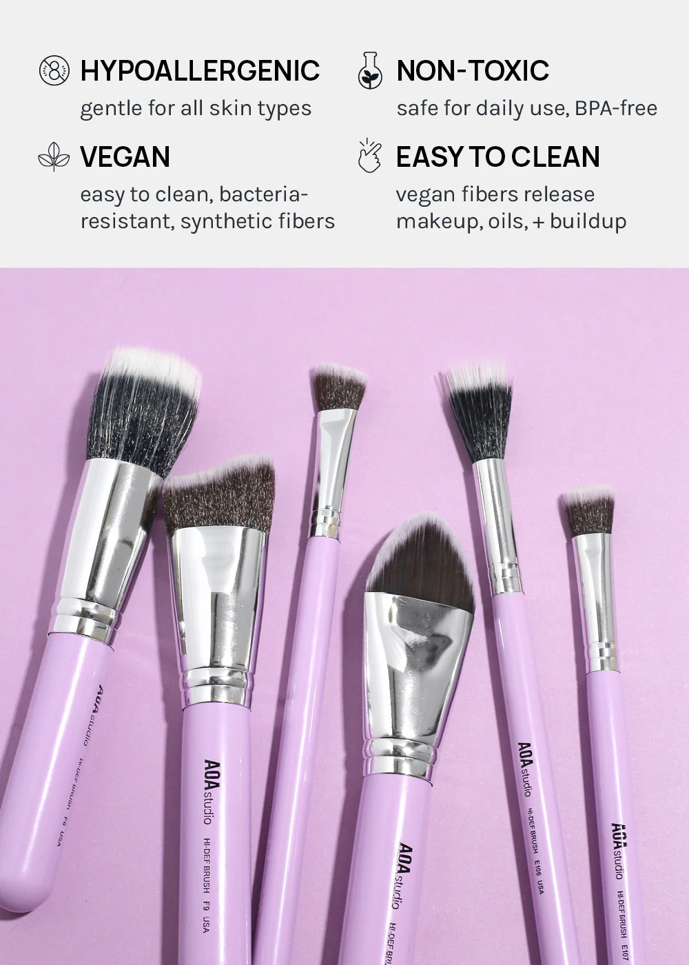 AOA UltraViolet Single Brush – E110 Small Chisel Contour Brush - Image 3