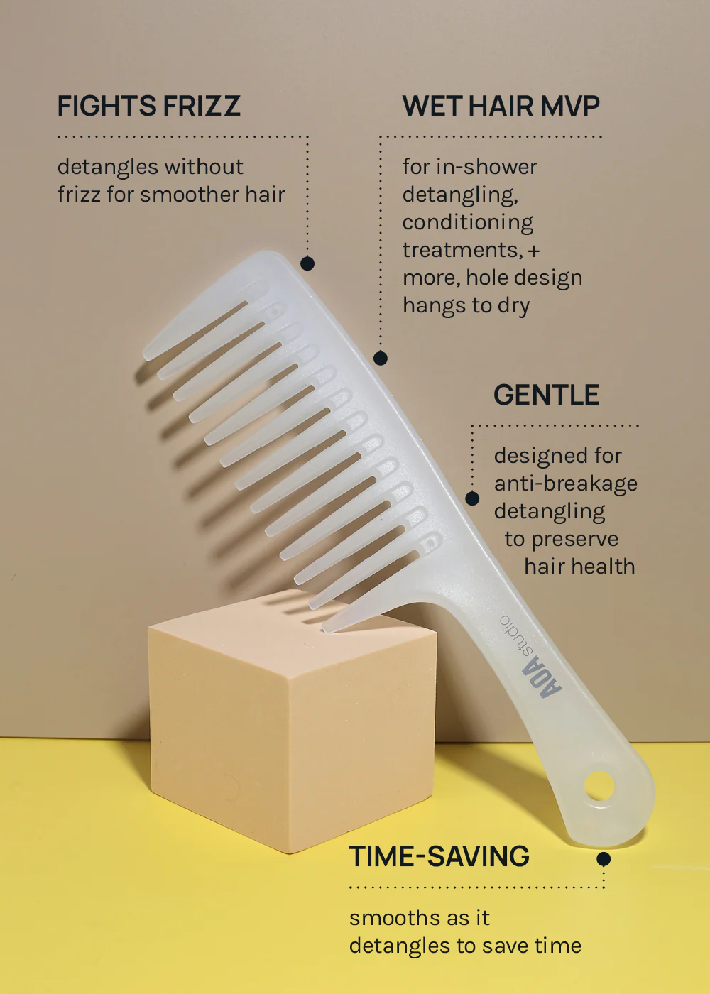 AOA Wide Tooth Detangling Comb - Image 3