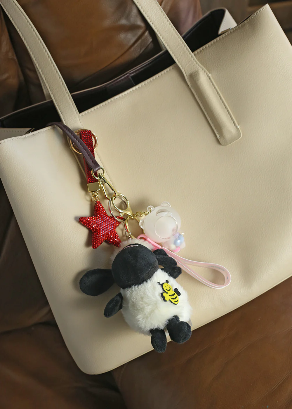 Bee Happy Sheep Plush Bag Charm - Image 2