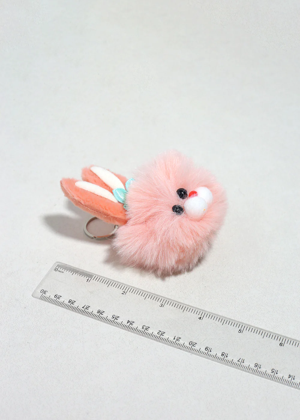 Blush Bunny Plush Keychain Bag Charm - Image 3