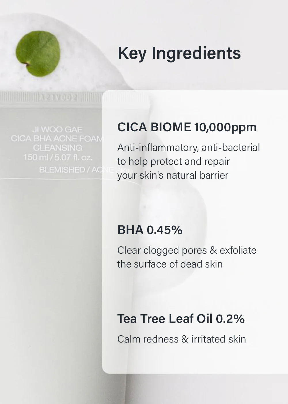 celimax Ji Woo Gae Cica BHA Acne Foam Cleansing 150ml - Image 3
