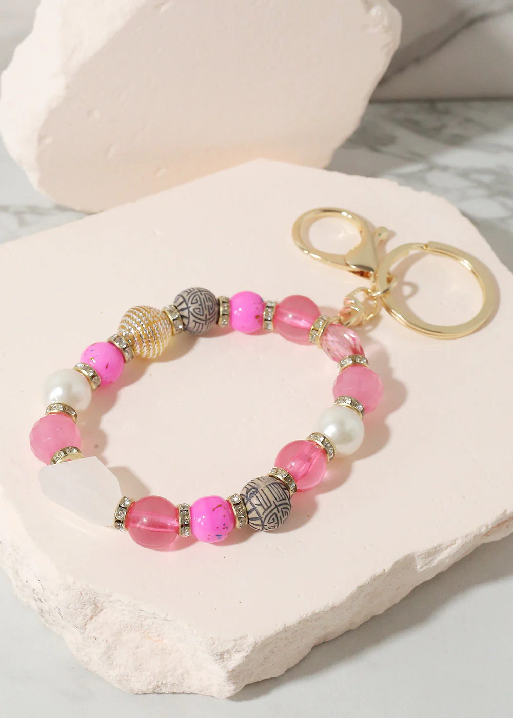 Colorful Stone Keychain Bracelet - Image 3