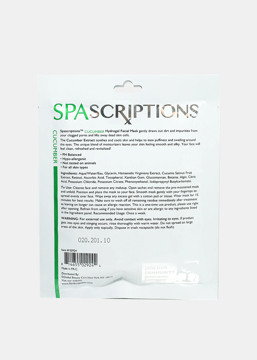 Cucumber Hydrogel Mask - Image 2