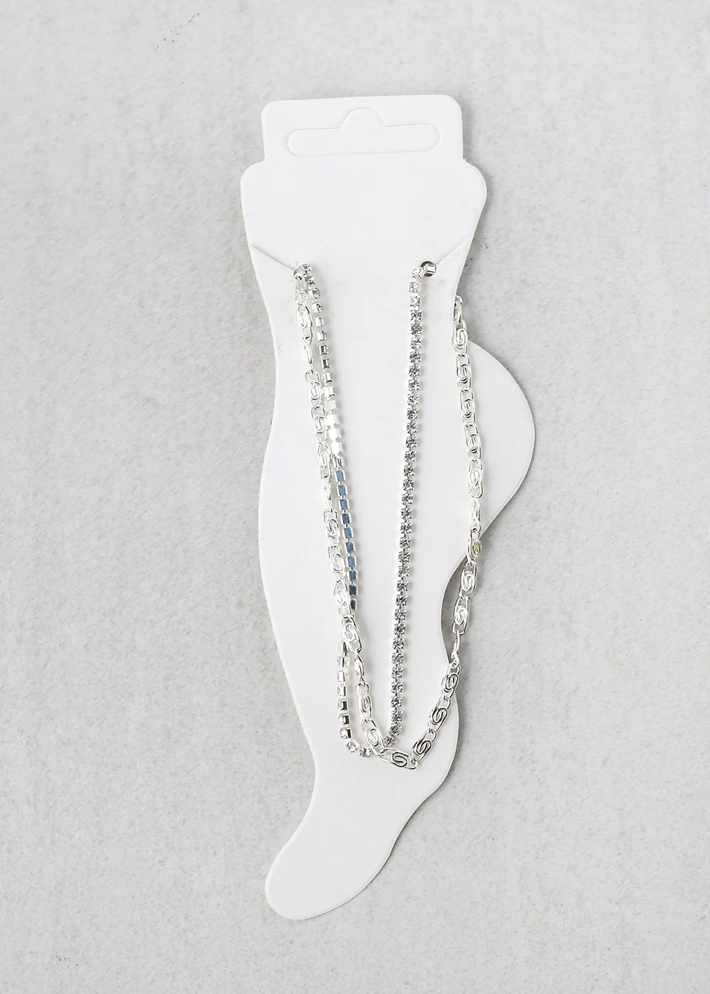 Double Layer Rhinestone Anklet - Image 2