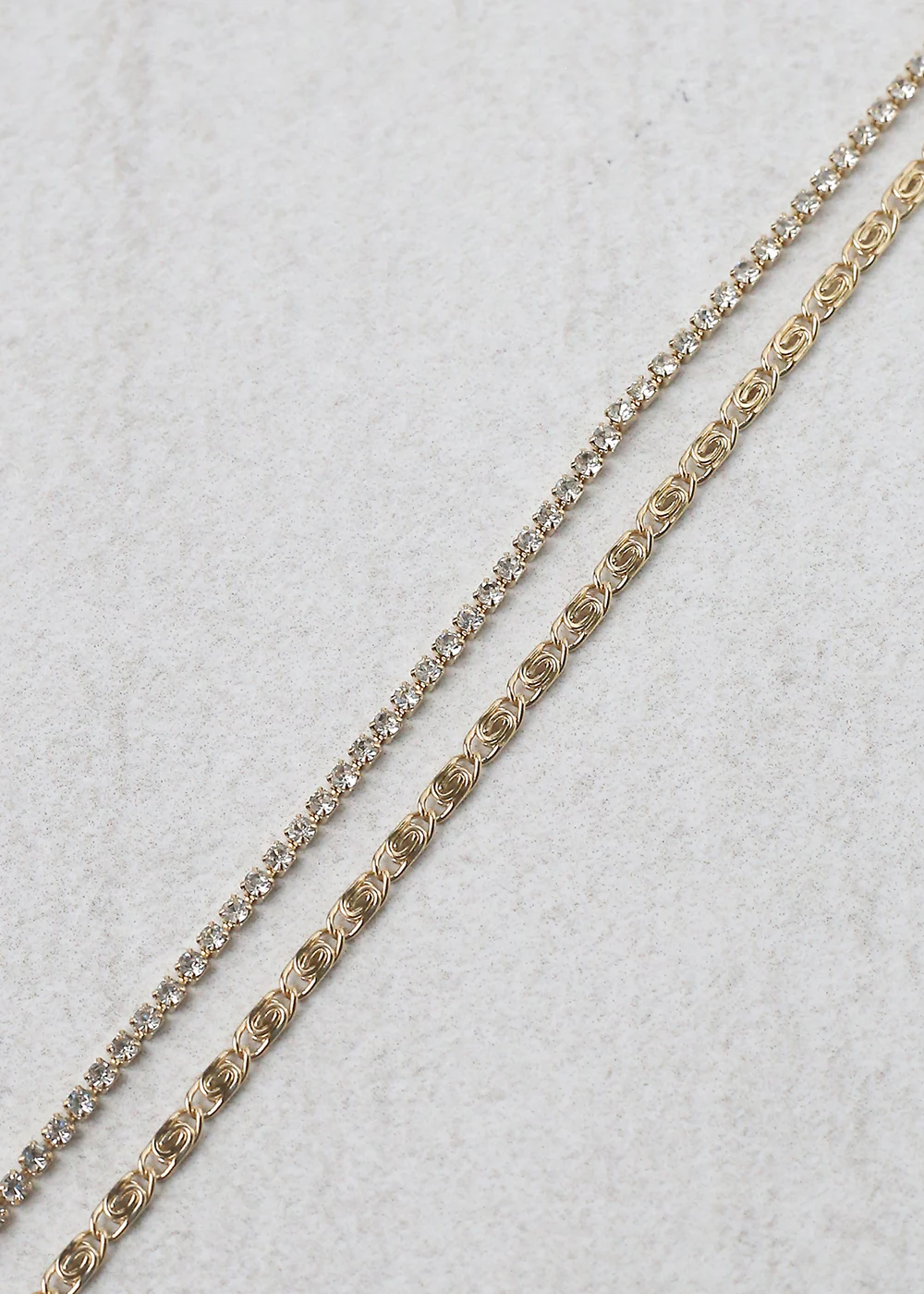 Double Layer Rhinestone Anklet - Image 3