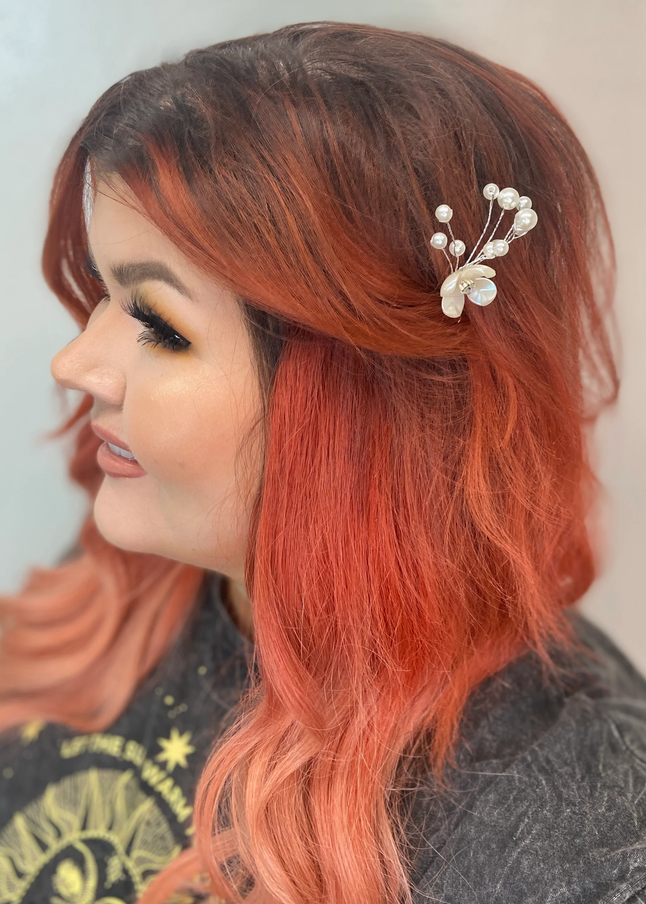 Elegant Pearl Flower Hair Pin - Gold