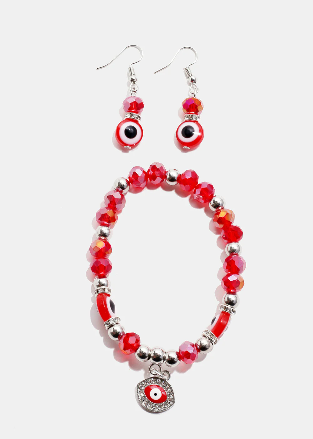 Red Evil Eye Bead & Earring Set - Image 3