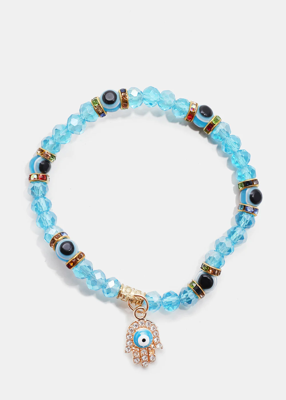 Evil Eye & Hamsa Hand Bead Bracelet - Image 3