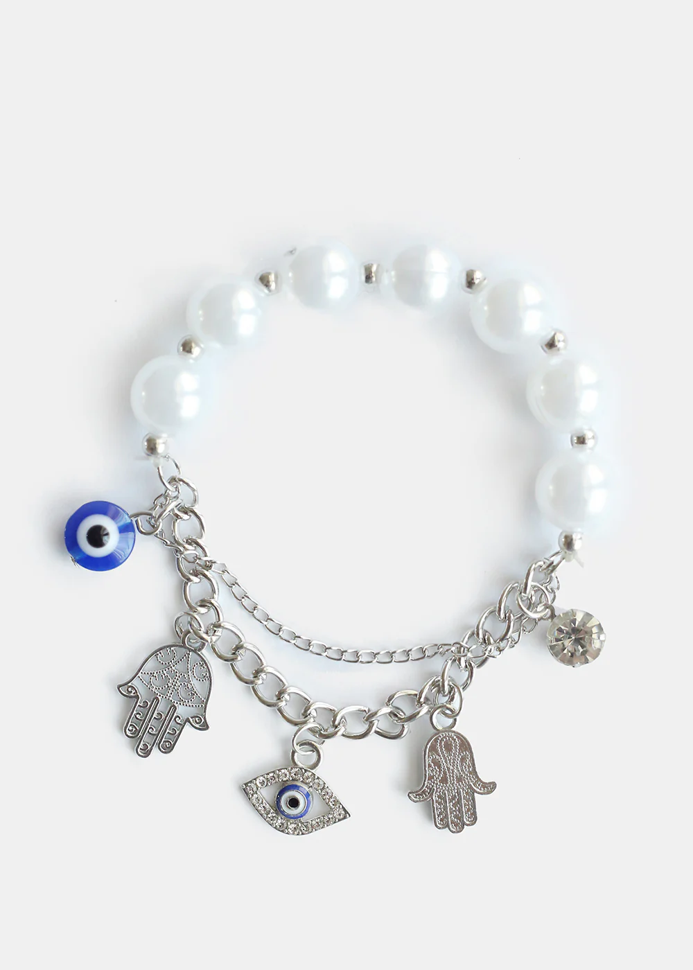 Hamsa Hand Charm Bracelet with Pearls - Image 2