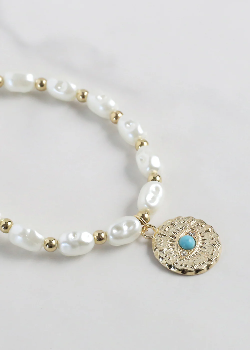 Evil Eye + Pearl Bracelet - Image 2