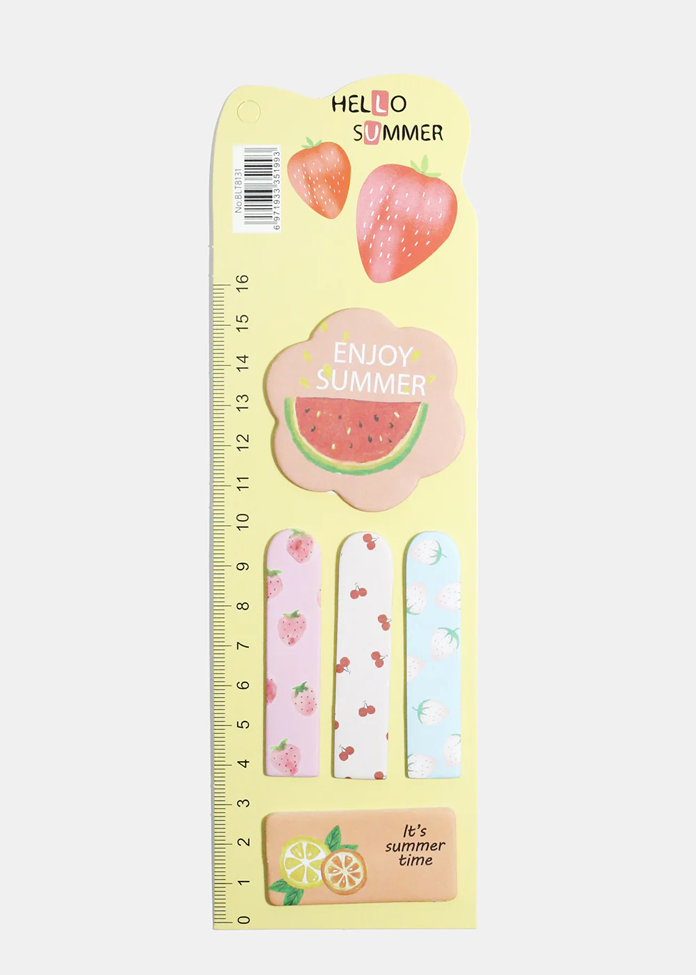 Fruit Print Index Sticky Notes & Ruler - Image 4