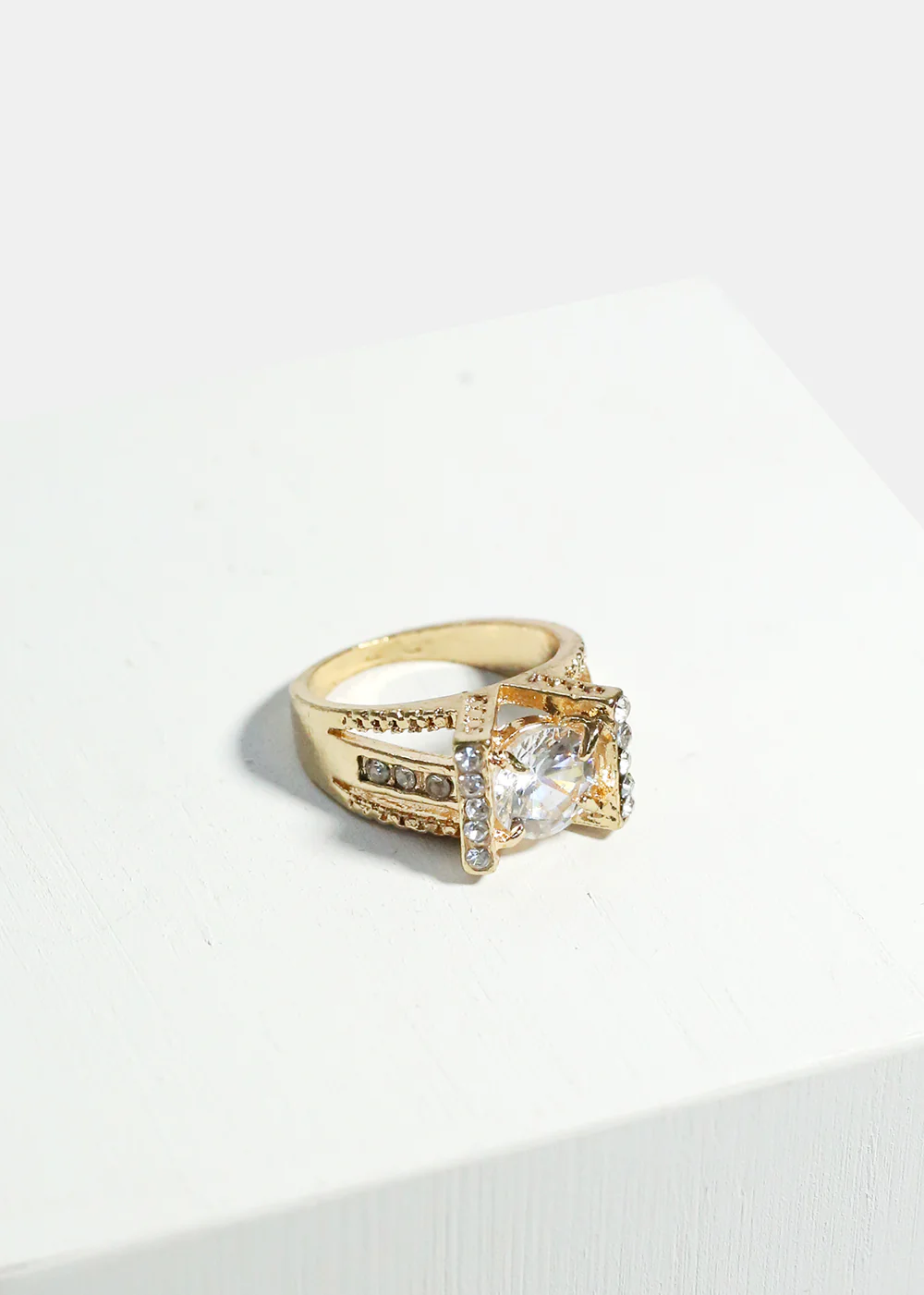 Gemstone & Rhinestone-Studded Ring