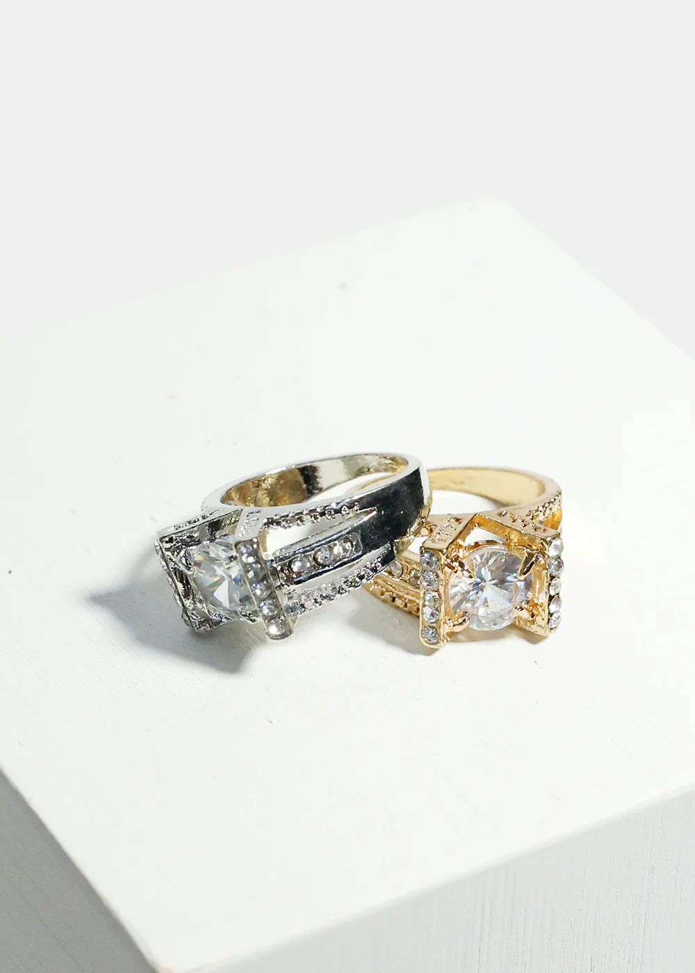 Gemstone & Rhinestone-Studded Ring - Image 2