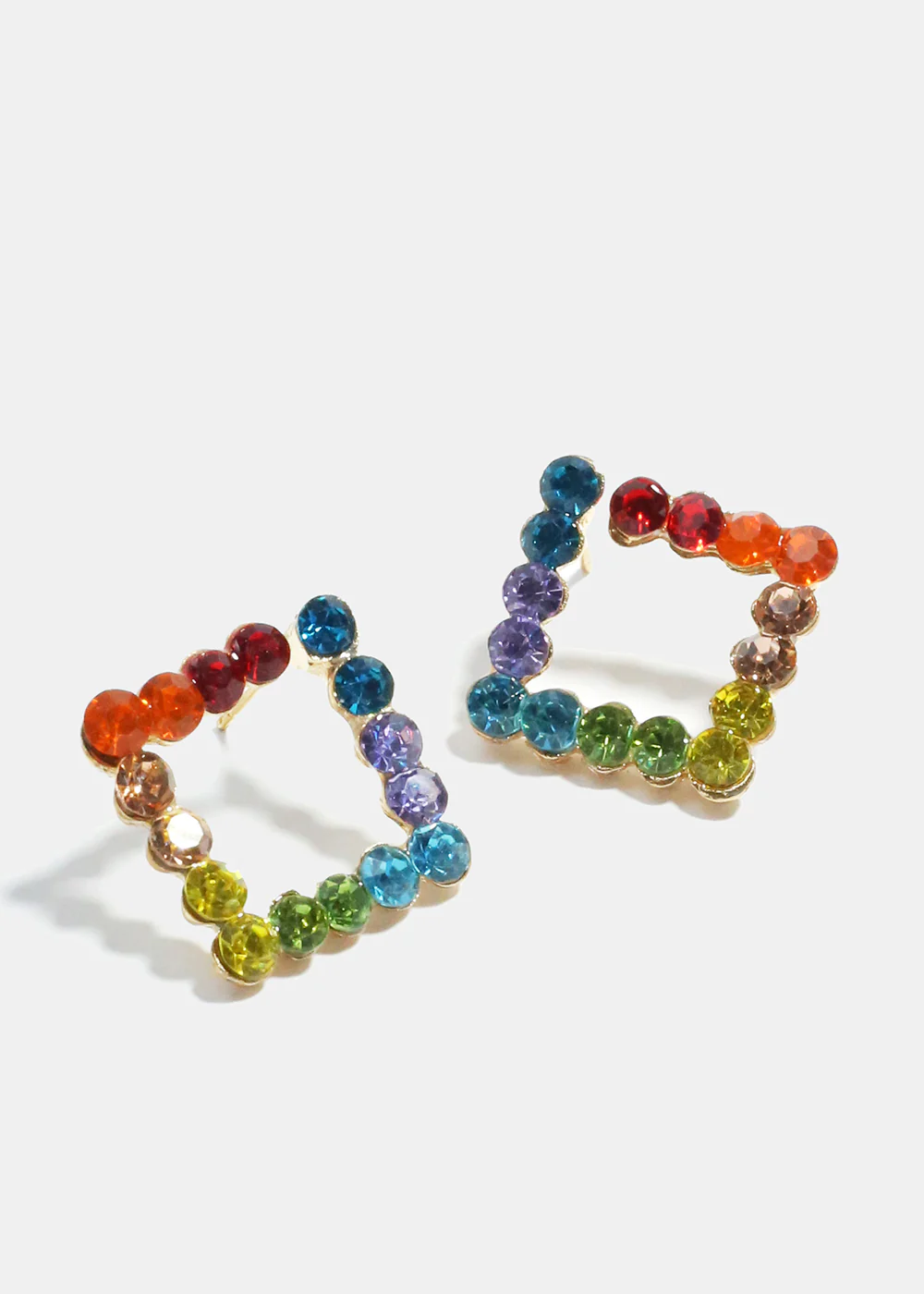 Gemstone Studded Square Earrings - Image 4