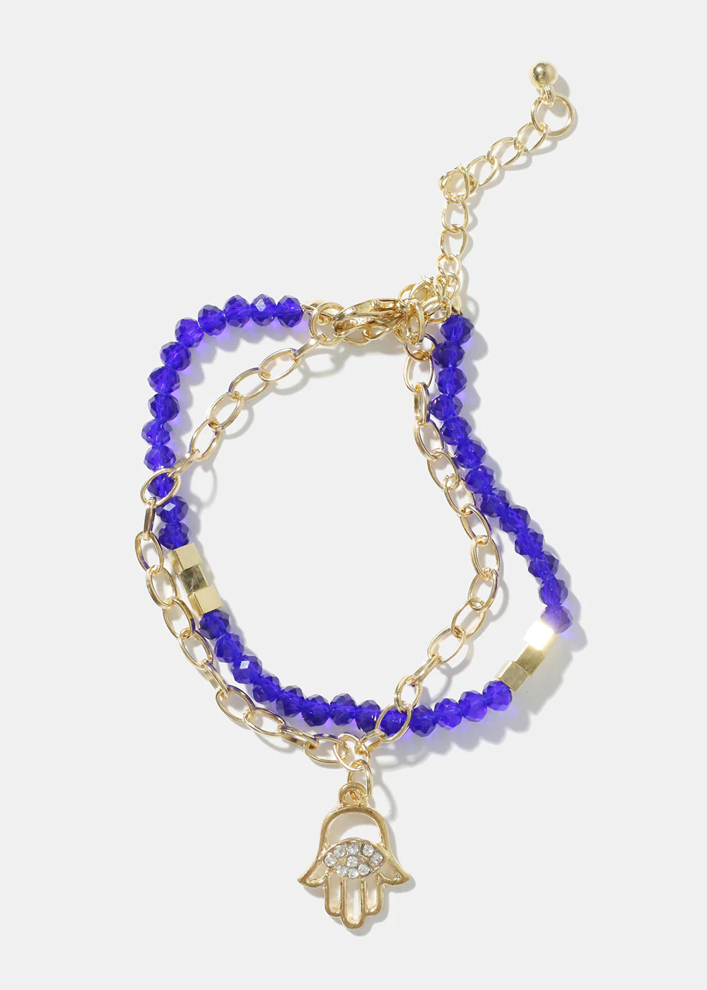 Hamsa Hand Crystal Bead Bracelet - Image 2