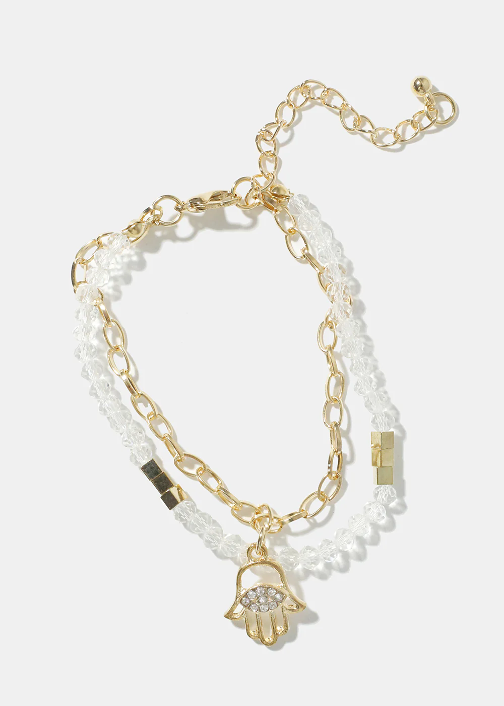 Hamsa Hand Crystal Bead Bracelet - Image 3