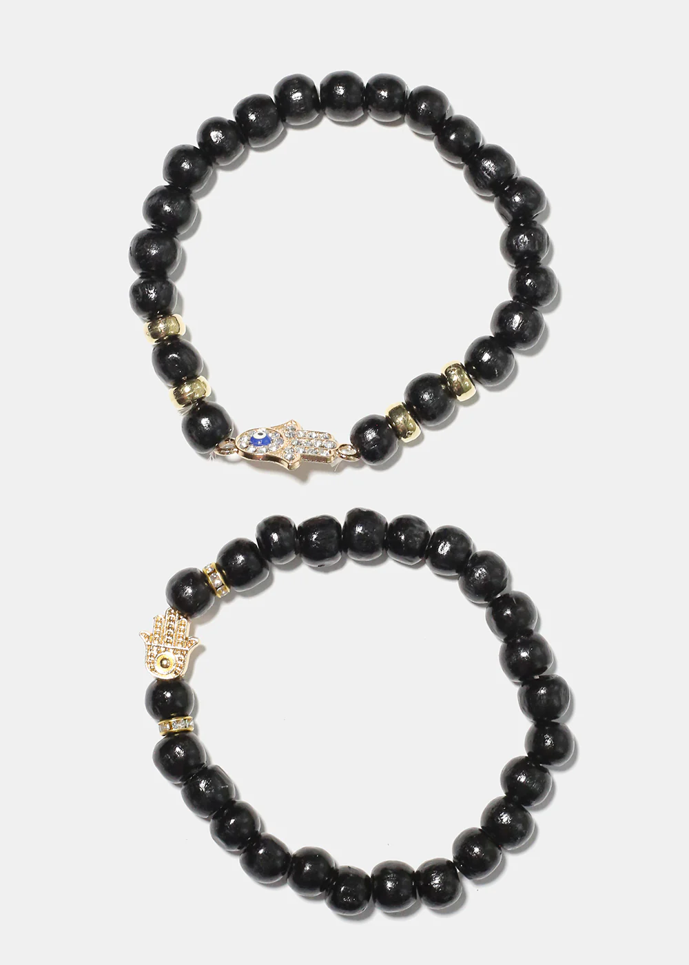 Hamsa Hand Wooden Bead Bracelet - Image 3