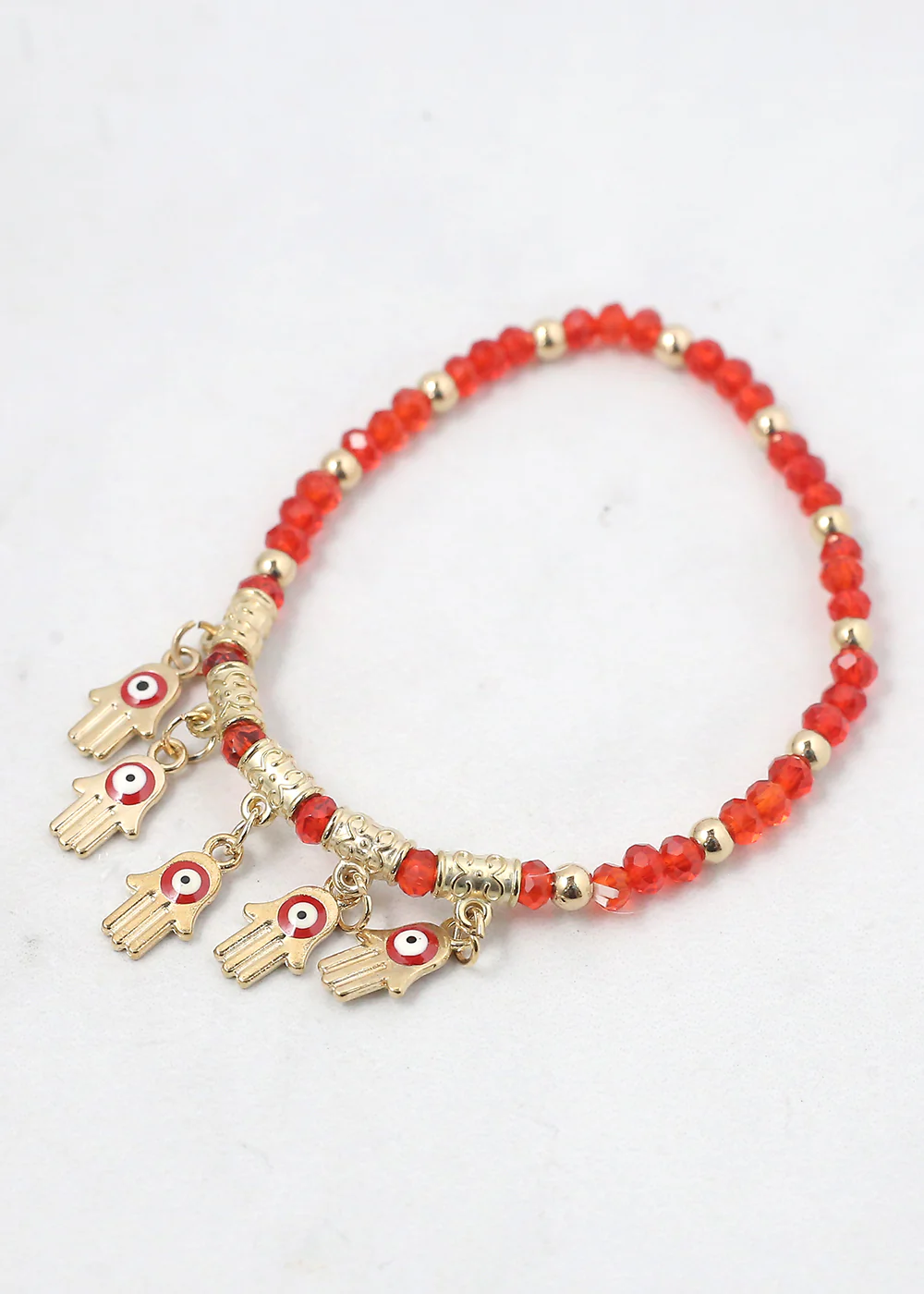 Hamsa Hands + Crystal Beads Bracelet - Image 3