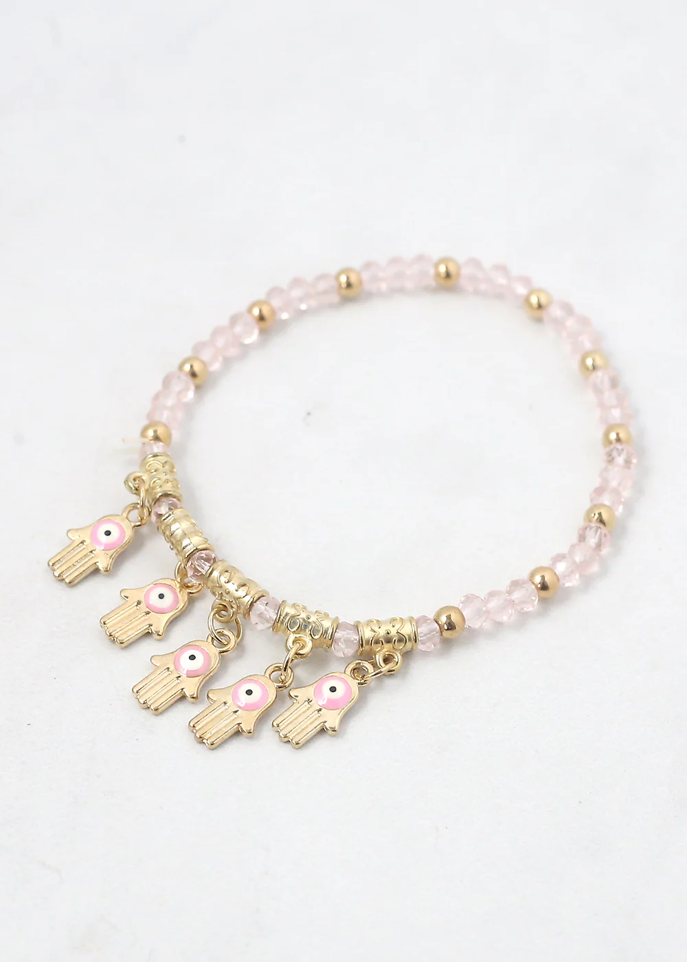 Hamsa Hands + Crystal Beads Bracelet - Image 6