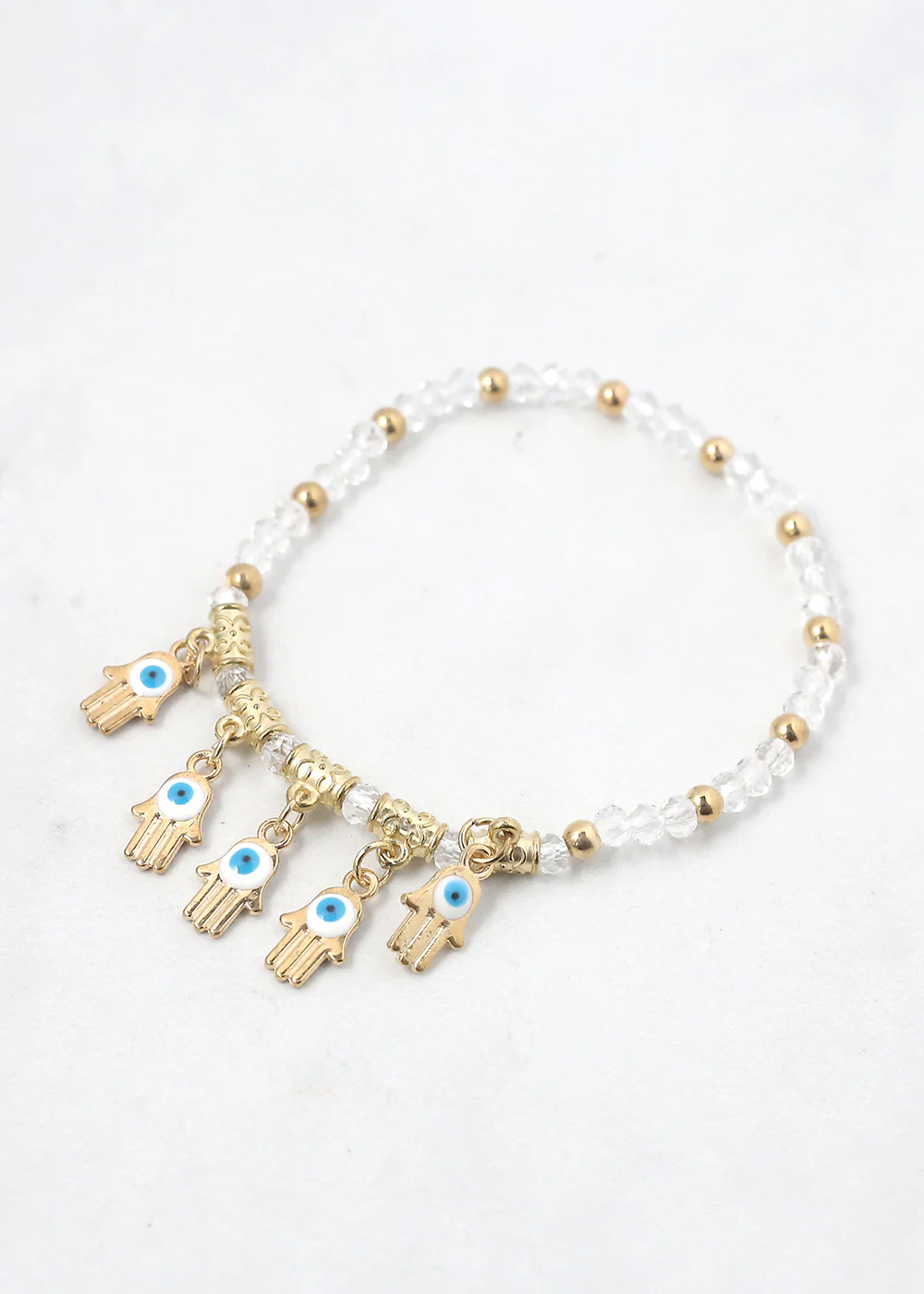 Hamsa Hands + Crystal Beads Bracelet - Image 7